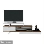 Alecta TV unit with 2 upper shelves, 180 * 52 MDF wood - Image 2