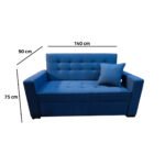 Manx 2-Seater Sofa Bed - Red Beech Wood - HST-075 - Image 3