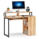 Computer Desk, Writing Desk with Push-Pull Keyboard Tray - Image 7
