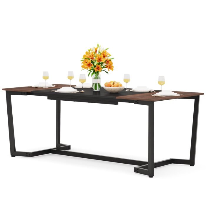 Dining Table, 71? Rectangular Kitchen Table Dining Room Table for 6 People - Image 1
