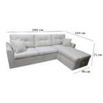 Manx sofa, 3 seater, bed and storage compartment - red beech wood - HST-033 - Image 3