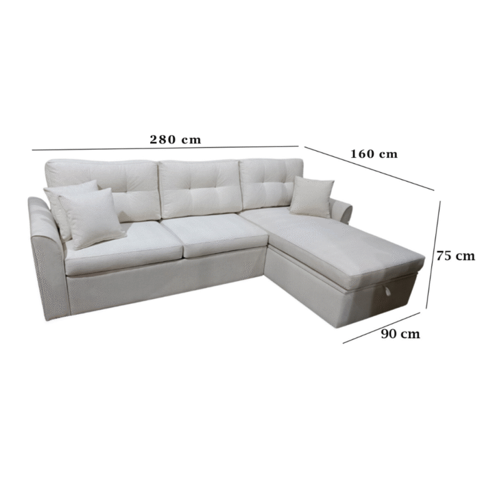 Manx sofa, 3 seater, bed and storage compartment - red beech wood - HST-033 - Image 3