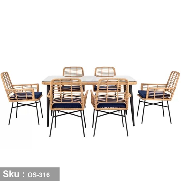 Rattan travel set for 6 persons - OS-316 - Image 2