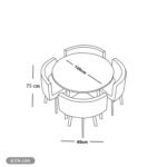 Dining table - 5 pieces of high quality beech wood - KYN-186 - Image 2