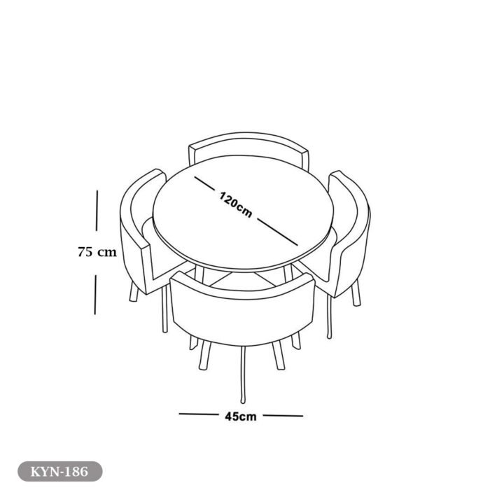 Dining table - 5 pieces of high quality beech wood - KYN-186 - Image 2