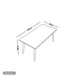 Dining table - 6 pieces of red beech wood and MDF wood table - KYN-187 - Image 2