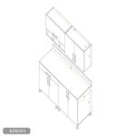 Two-piece kitchen with wood countertops and MDF wood - KYN-013 - Image 2