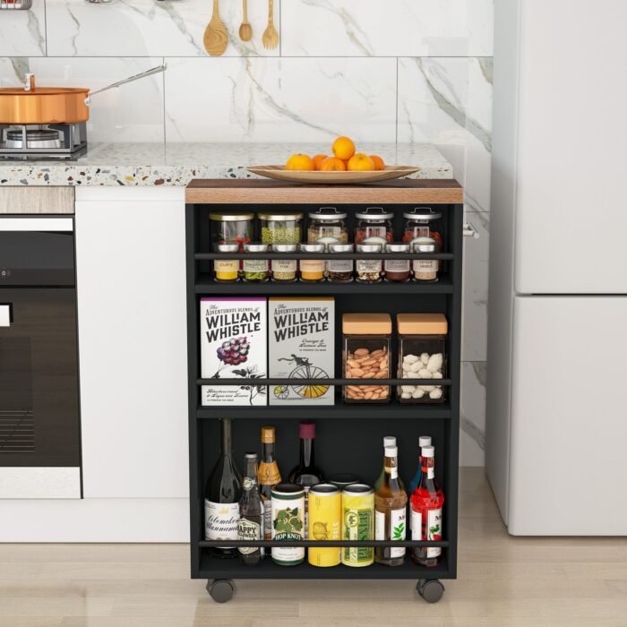 Storage Cart, Slim Rolling Narrow Kitchen Cart for Small Place - Image 4