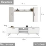 TV table with additional units made of high-quality MDF wood - HFS-008 - Image 2