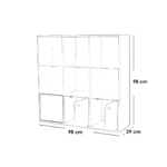 White MDF bookcase - 98x98x29 cm - OSM-547 - Image 2