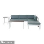 L-shaped aluminum corner for 5 people, a living room taband a side tab- OS-326 - Image 2