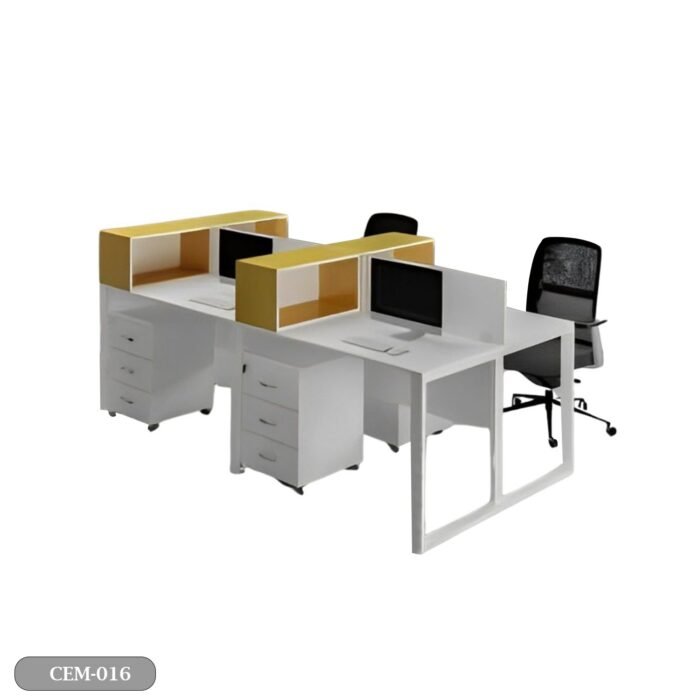 Quad workstation made of Spanish MDF wood - CEM-016 - Image 2
