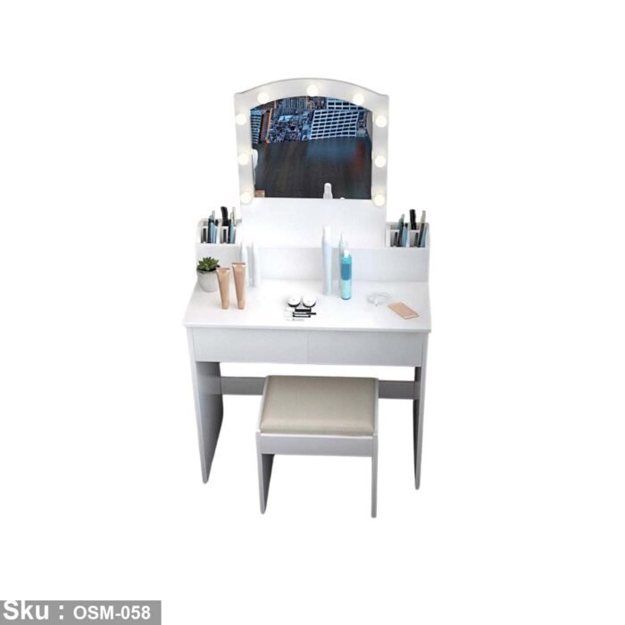 High quality MDF wood dresser with pouf - OSM-058 - Image 2