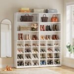 Shoe Cabinet, Freestanding Shoe Rack with Side Hooks - Image 8