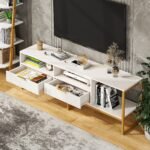 TV Stand, 63? Media Console with 2 Drawers and Shelves - Image 4