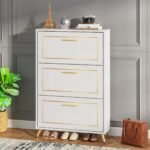 Shoe Cabinet, 3 Flip Drawer Modern Shoe Storage Rack Organizer - Image 2