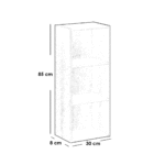 Black MDF bookcase - 85x30x8 cm - OSM-529 - Image 3