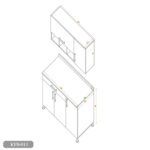 Two-piece kitchen with wood countertops and MDF wood - KYN-011 - Image 2