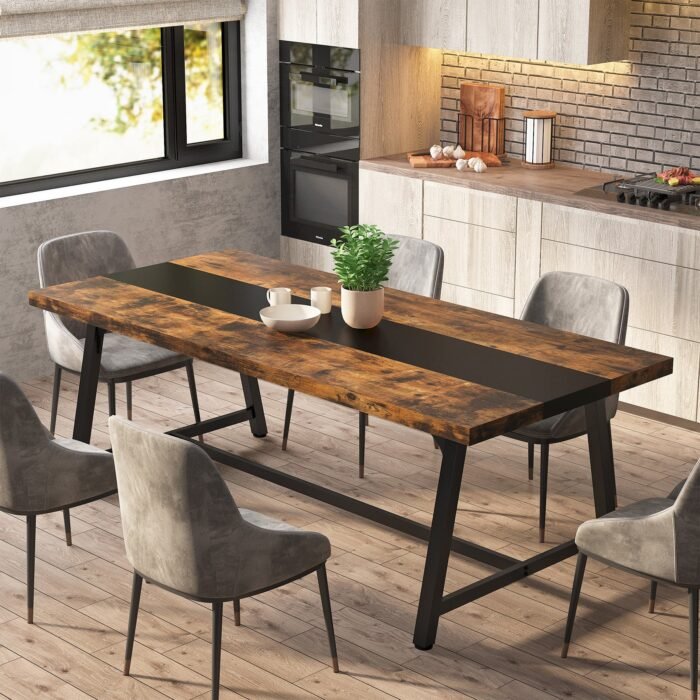 Dining Table for 8 People, 70.87? Rectangular Wood Kitchen Table - Image 2