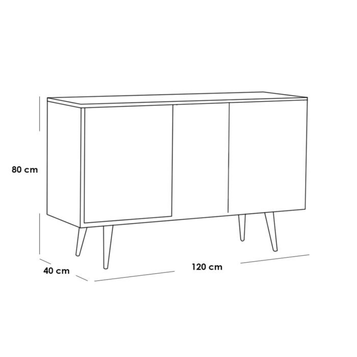 White and black MDF buffet - 80 x 120 x 40 cm - OSM-578 - Image 2