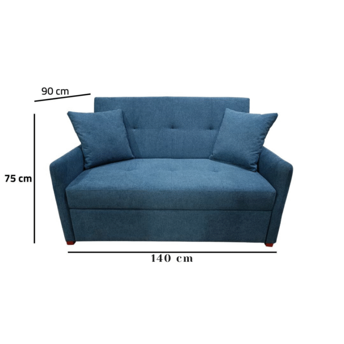 Manx 2-Seater Sofa Bed - Red Beech Wood - HST-085 - Image 3