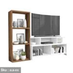 Kariya TV unit with 3 shelves and a side stand made of MDF wood - Image 2