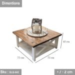 Natural wood coffee table - 75 * 45 - ELG-042 - Image 3