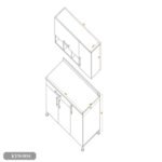 Two-piece kitchen with wood countertops and MDF wood - KYN-004 - Image 2