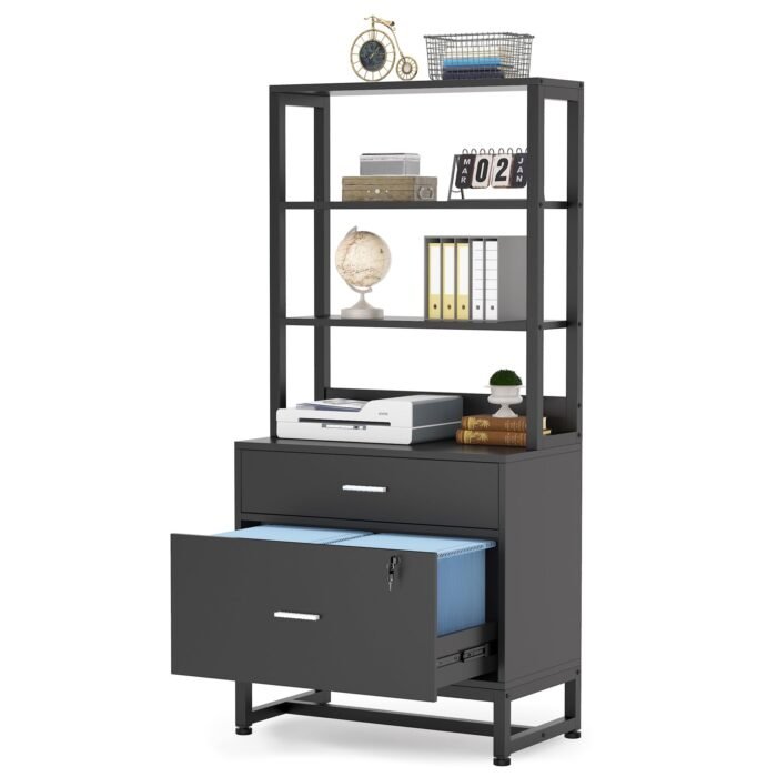 File Cabinet, 2 Drawers Letter Size Filing Cabinet Printer Stand - Image 1