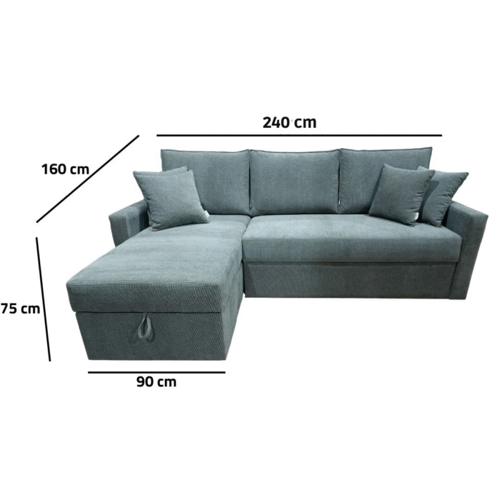 Manx sofa, 2 seater, bed and storage drawer - red beech wood - HST-036 - Image 3