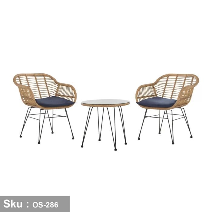 Set of 2 chairs and a table made of rattan - OS-286 - Image 2