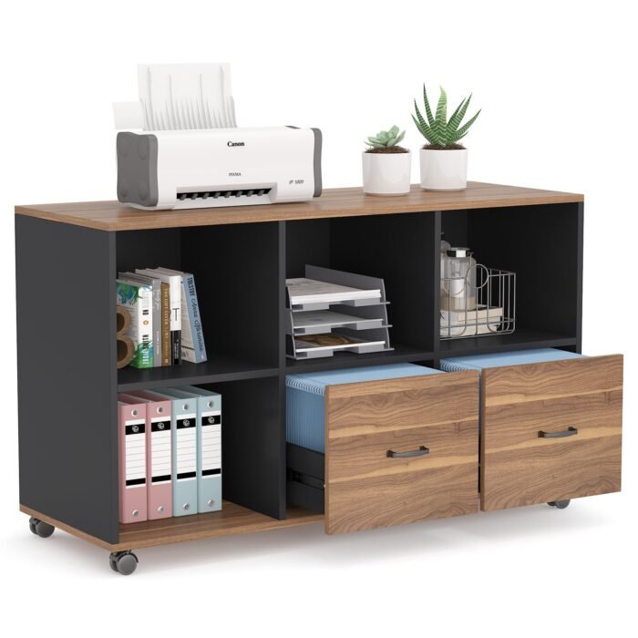 File Cabinet, 43 inches Mobile Filing Cabinet for Letter Size - Image 1