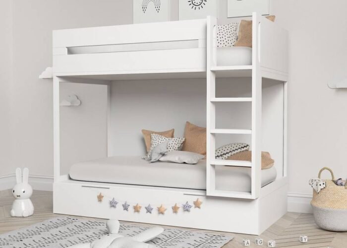 Bunk bed with pull-out trundle, open guard and right ladder - Image 2