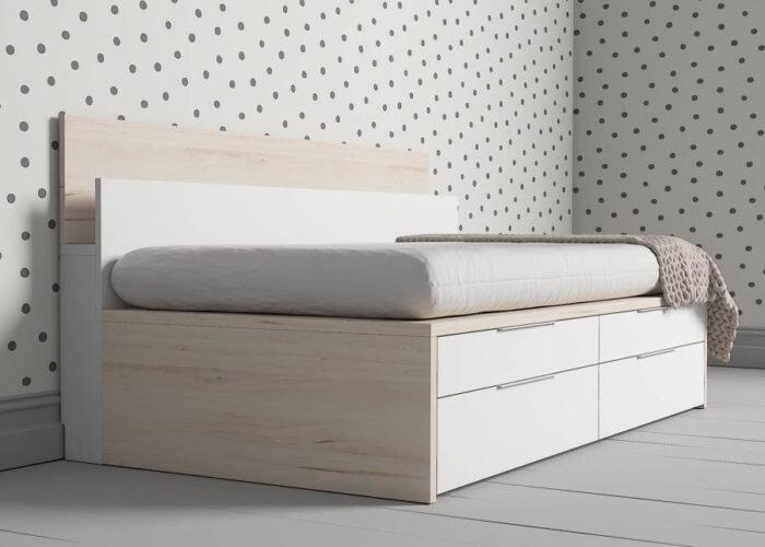 Compact with 2 drawers and two containers, for a 90 x 190 mattress - Image 2