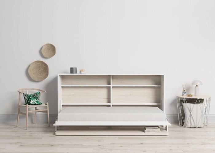 Horizontal folding bed with desk, for 90 x 190 mattress - Image 2