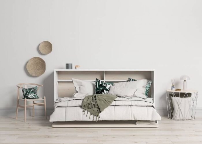 Horizontal folding bed with desk, for 90 x 190 mattress - Image 3
