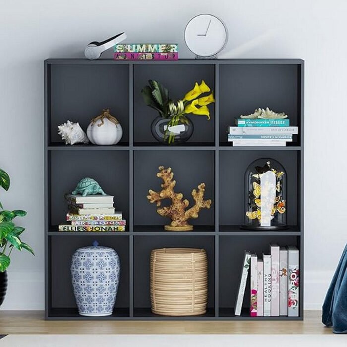 Black MDF bookcase - 97x97x29 cm - OSM-537 - Image 3