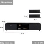 TV table with additional units made of high-quality MDF wood - HFS-125 - Image 3