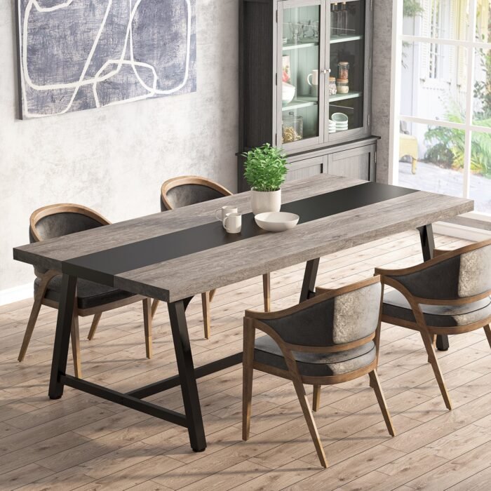 Dining Table for 8 People, 70.87? Rectangular Wood Kitchen Table - Image 9