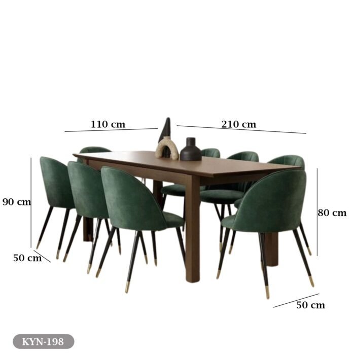 Dining table - 9 pieces of beech wood - natural countertop - KYN-198 - Image 3
