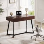 Computer Desk, 47? Study Table Writing Desk with 2 Spacious Drawers - Image 5