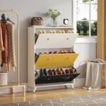 Shoe Cabinet, 24 Pair Shoe Rack Organizer with 3 Flip Drawers - Image 6