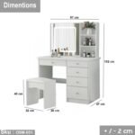 High quality MDF wood dresser with pouf - OSM-031 - Image 3