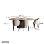 Dining table - 7 pieces, wooden counter - HBL surface - KYN-167 - Image 3