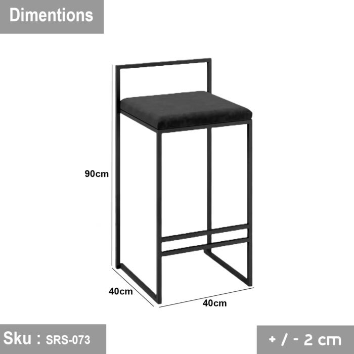 Steel and Wood Bar Chair - SRS-073 - Image 3