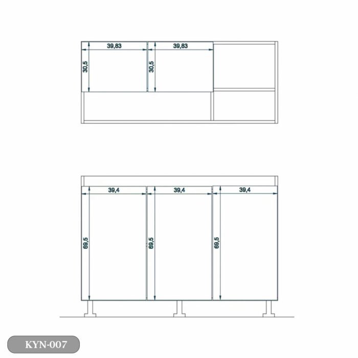 Two-piece kitchen with wood countertops and MDF wood - KYN-007 - Image 3
