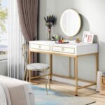 Computer Desk, 43? Modern Study Writing Desk with 2 Drawers - Image 4