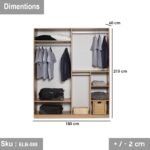 Aisley wardrobe 180 * 200 Spanish MDF wood - Image 3