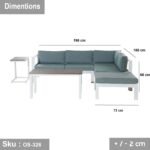 L-shaped aluminum corner for 5 people, a living room taband a side tab- OS-326 - Image 3