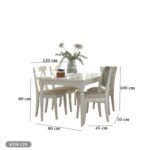 Dining table - 5 pieces of high quality beech wood - KYN-159 - Image 3
